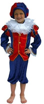 Luxe Zwarte Piet Kind Blauw/Rood