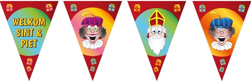 Welkom Sint & Piet Vlaggenlijn - 10m