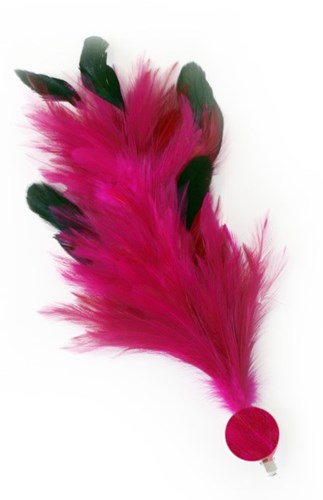 Pink Buigbare Verenpluim met Speld en Clip (30 cm)