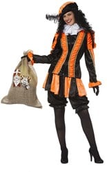 Pietenpak Pepita Oranje-Zwart Dames