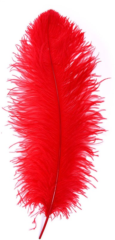 Baret Struisvogelveer Rood 60-70cm-2