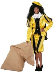 Luxe Dames Pietenpak Geel (met cape)