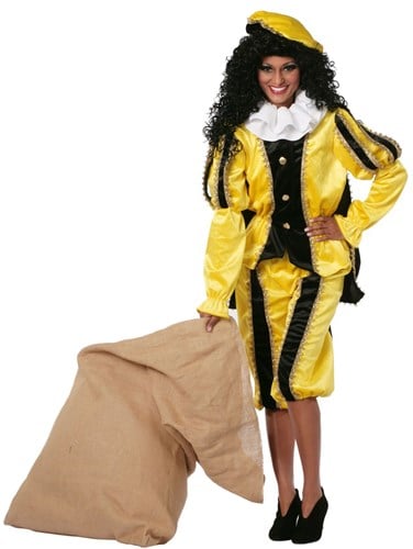 Luxe Dames Pietenpak Geel (met cape)