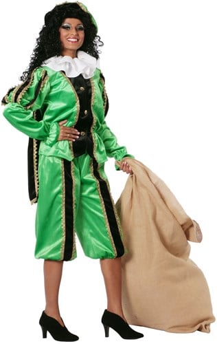 Luxe Dames Pietenpak Groen (met cape)